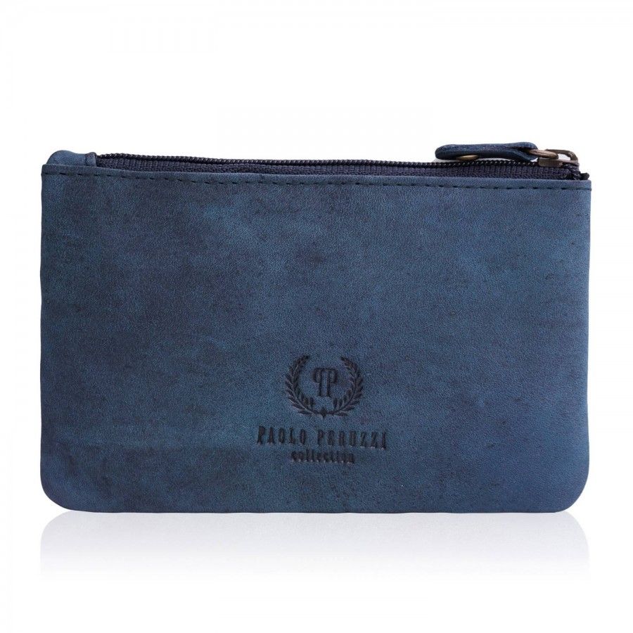 Granatowe skórzane etui na klucze vintage Paolo Peruzzi T-51-DB
