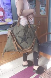 Torebka damska shopper khaki