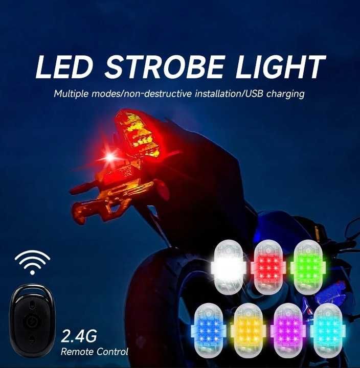 4X Lampa RGB LED Stroboskop Migające Światło Oświetlenie