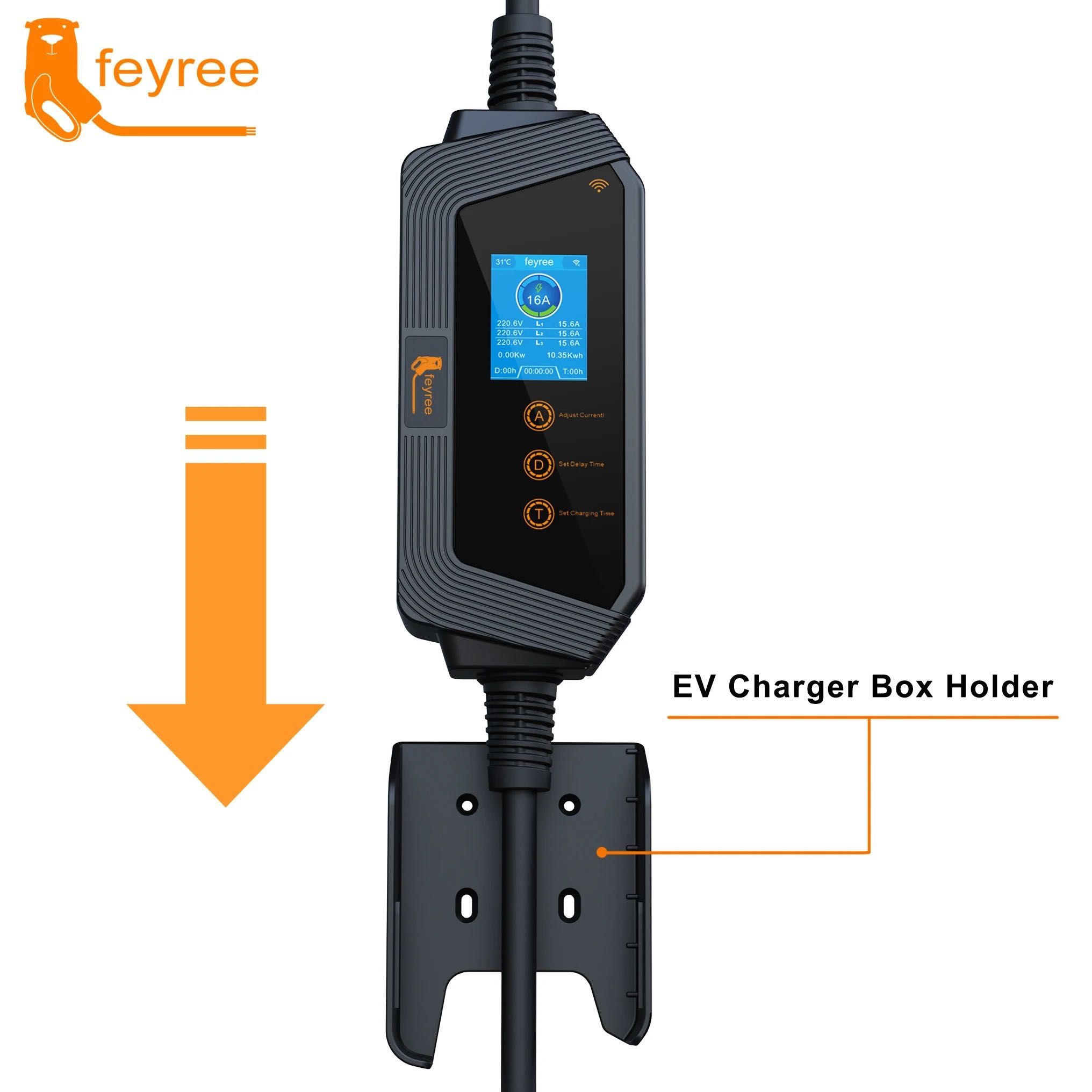 3х-фазна Зарядка для електромобіля FEYREE 11 кВт 16A GB/T - Wi-Fi