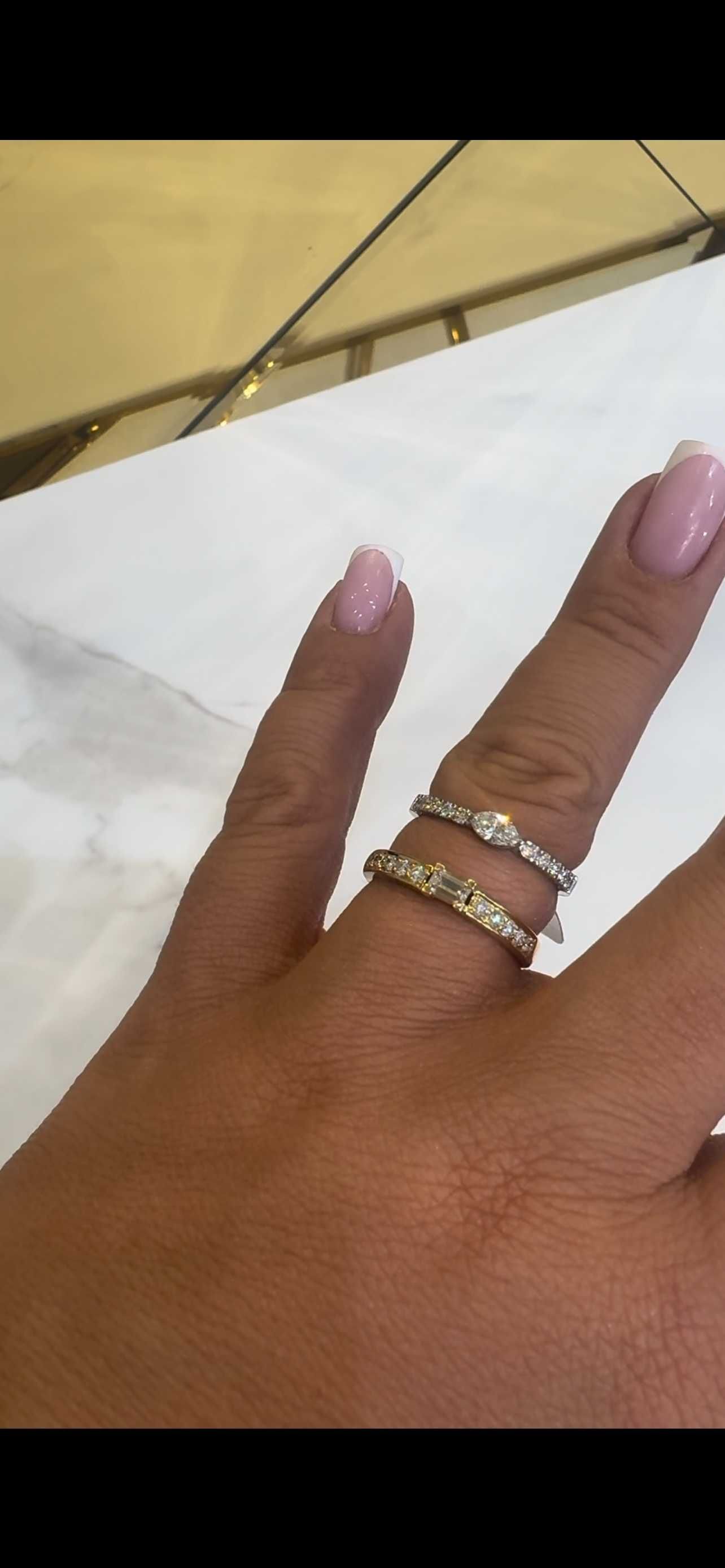 Pierścionek z diamentami naturalnymi 0.50 CT markiza