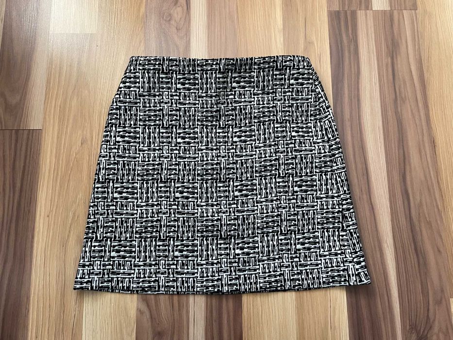 Spódnica dzianinowa mini Marks & Spencer 36 S czarno - biała tweed