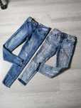 Dwie pary Spodnie jeansy 134cm.