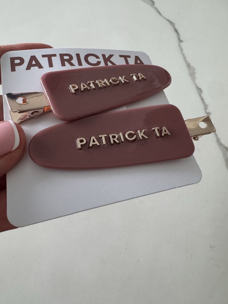 Patrick Ta ekskluzywne spinki do włosów 2 sztuki pudrowy róż Oryginał