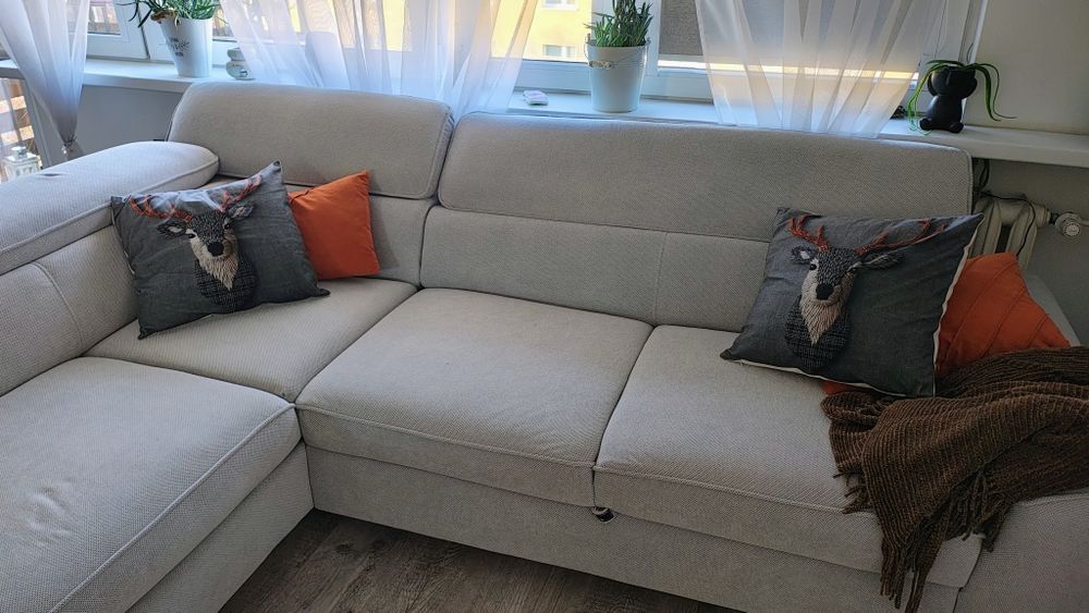 IDYLLA Narożnik z regulowanymi zagłówkami, jasnoszary