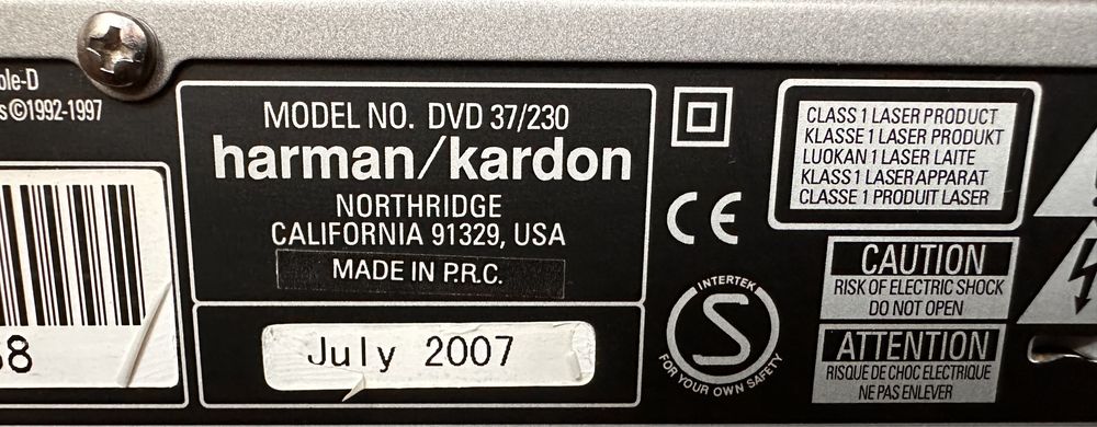 Odtwarzacz DVD 37 harman kardon