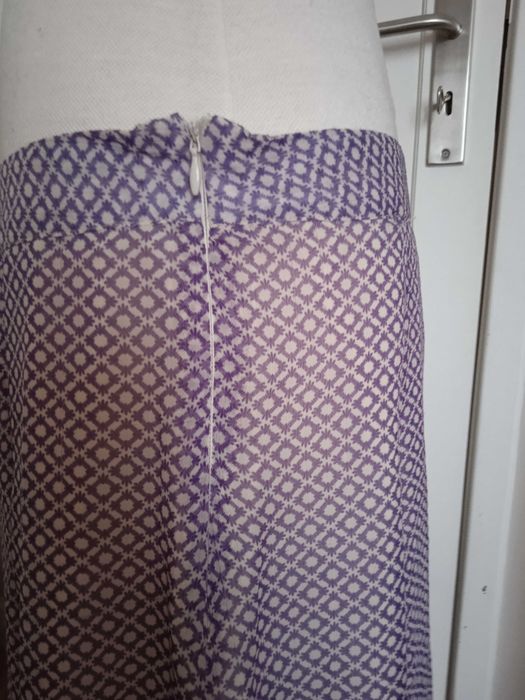 Saia vintage seda tons lilás