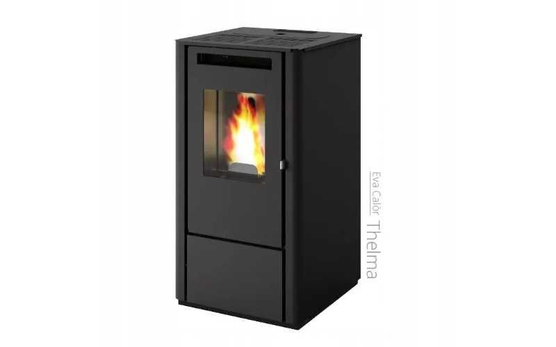 Piec kominek na pellet Thelma 9 kW z nadmuchem czarny