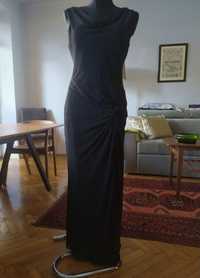 Wallis piękna nowa długa czarna sukienka elegancka, bal wesele. M-L.