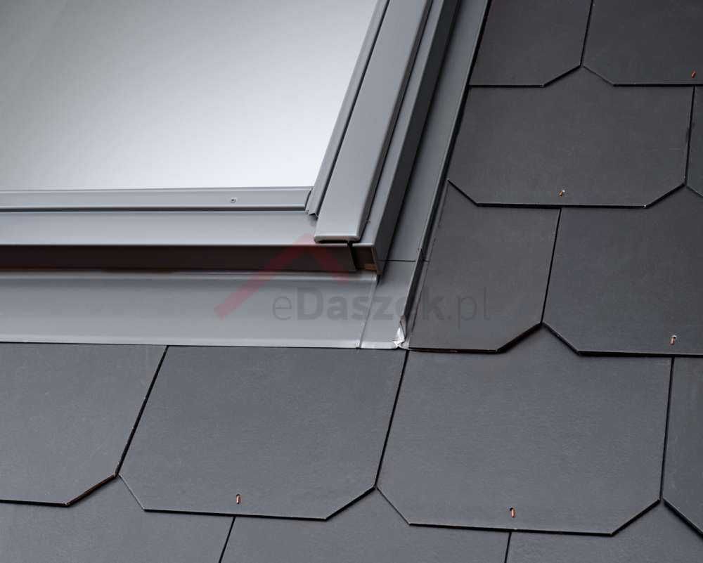 Kołnierz VELUX EKS mk08 0021f (podwójne okna) niskie pokrycie np. gont