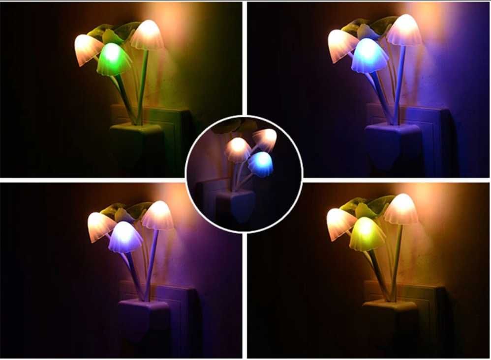 Nowa lampka nocna LED kolorowa Czujnik zmierzchu