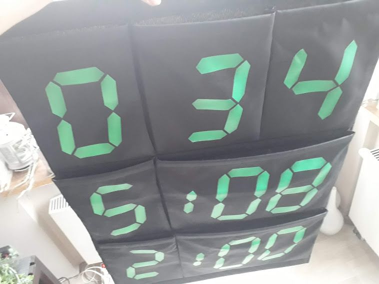 IKEA organizer wiszący duży kieszenie do zawieszenia zegar 60x85 cm