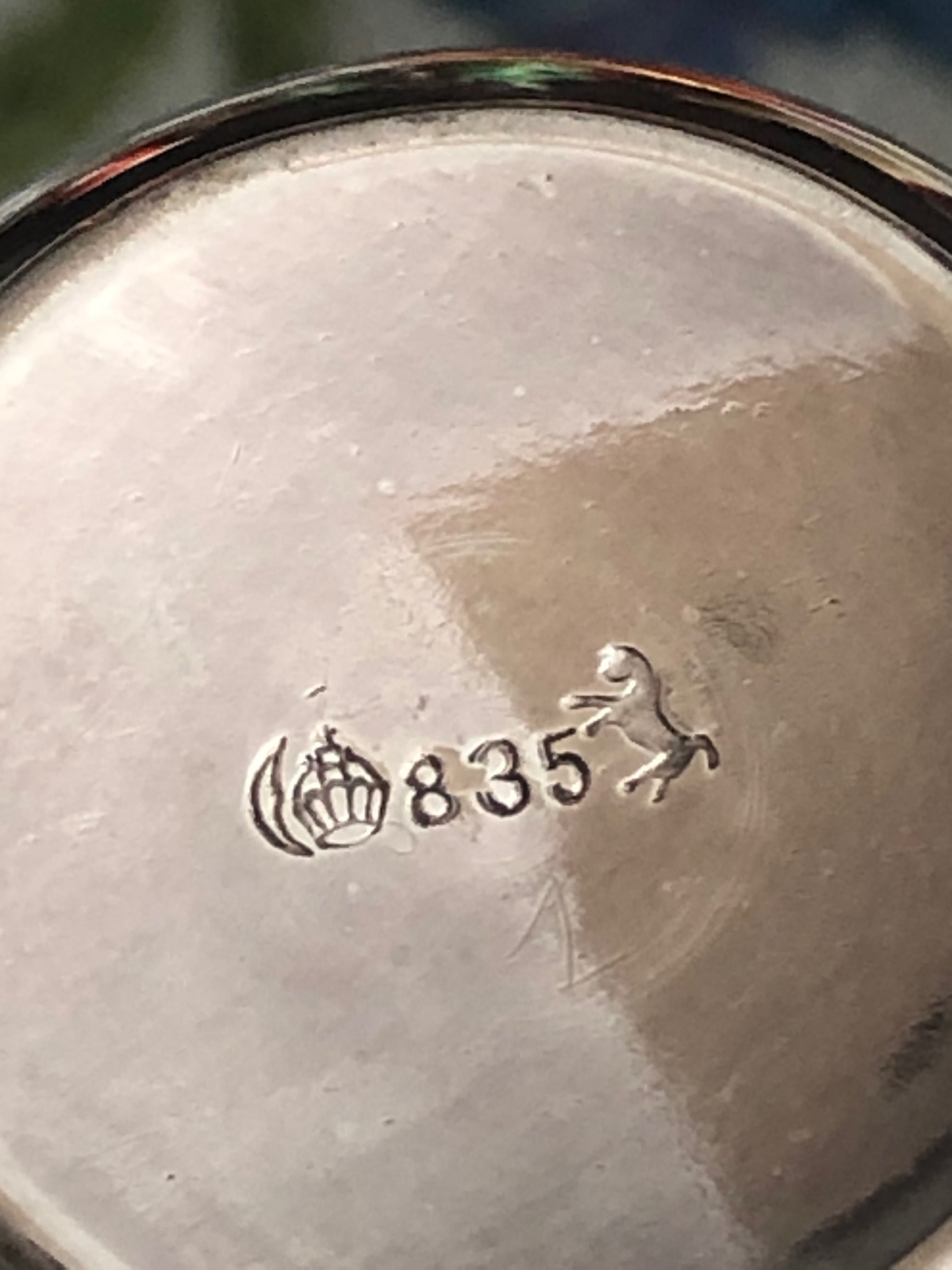 Komplet srebrny Pr 835 na jedną świecę Niemcy