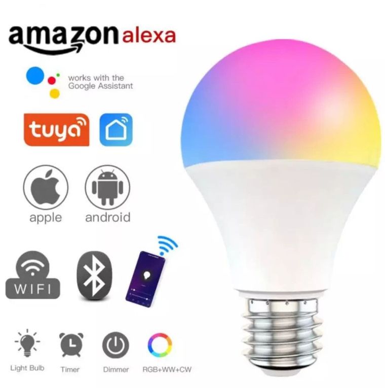 Розумна RGB/LED лампа 9 Ватт. Блютуз Smart life