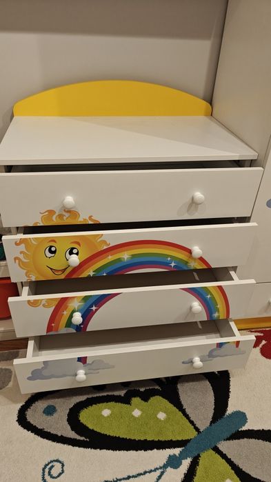 Komoda dziecięca Almer meble, tęcza