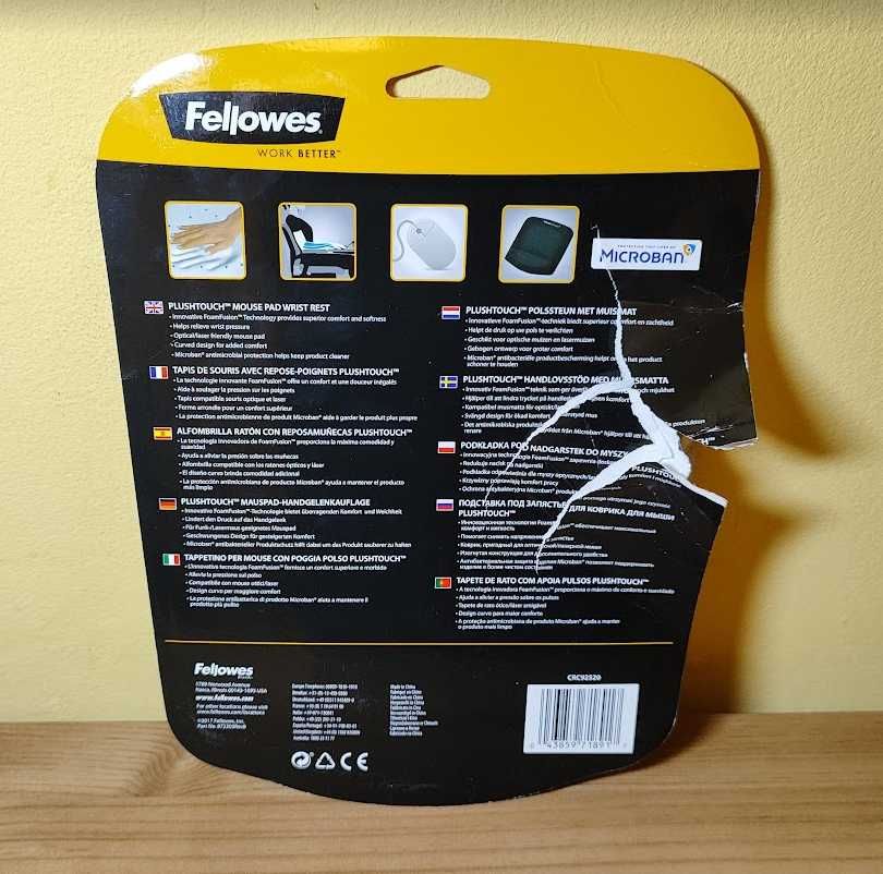 Podkładka pod mysz i nadgarstek FELLOWES PlushTouch