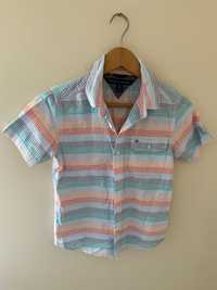 Tommy Hilfiger bawełniana koszula w paski pastelowa 128/132 cm