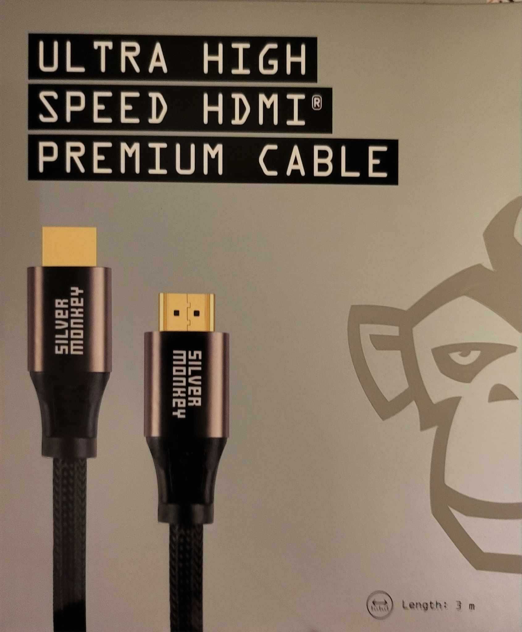Kabel Silver Monkey HDMI 2.1 w oplocie 3 m