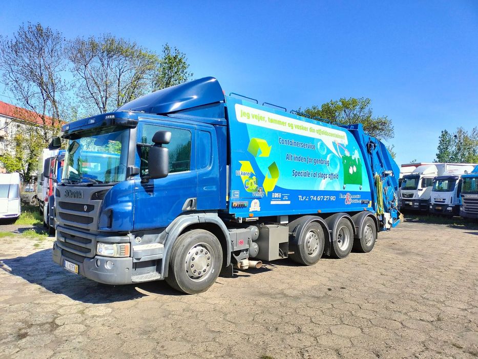 Scania P360  8x2 ŚMIECIARKA 3 osie SKRĘTNE sprowadzona