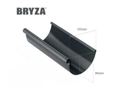 BRYZA STAL grafitowy - Rynna dachowa STALOWA 125mm