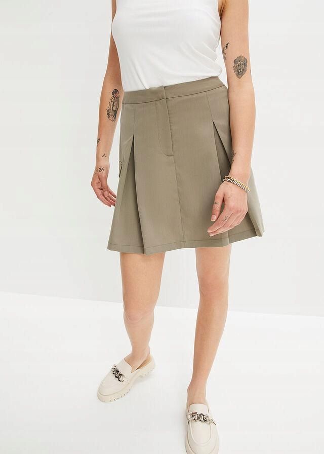 B.P.C spódnica cargo z zaszewkami oliwkowa r.50