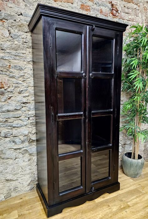 Stylowa witryna/regał z przeszklonymi drzwiami – elegancja i funkcjona