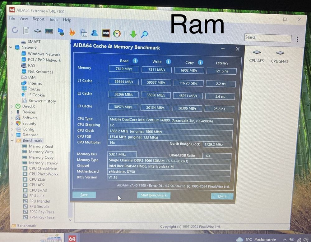Pamięć RAM SO-DIMM DDR3 1Gb 1066 MHz Samsung M471B2873EH1-CF8