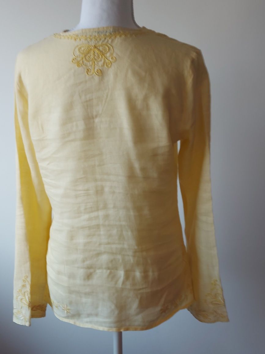Túnica Amarelo Claro bordada - Zara - Tam° S