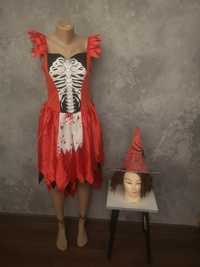 Карнавальный костюм платье шляпа ведьма вампир хэлоуин хеллоуин
