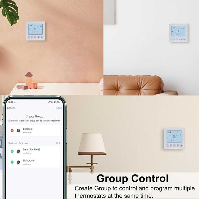 KETOTEK Termostat WiFi Elektryczne Ogrzewanie Podłogowe 16A