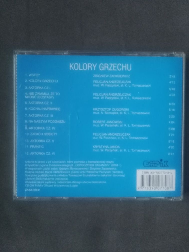 Kolory grzechu Zapasiewicz Barszczewska Logan Tomaszewski CD