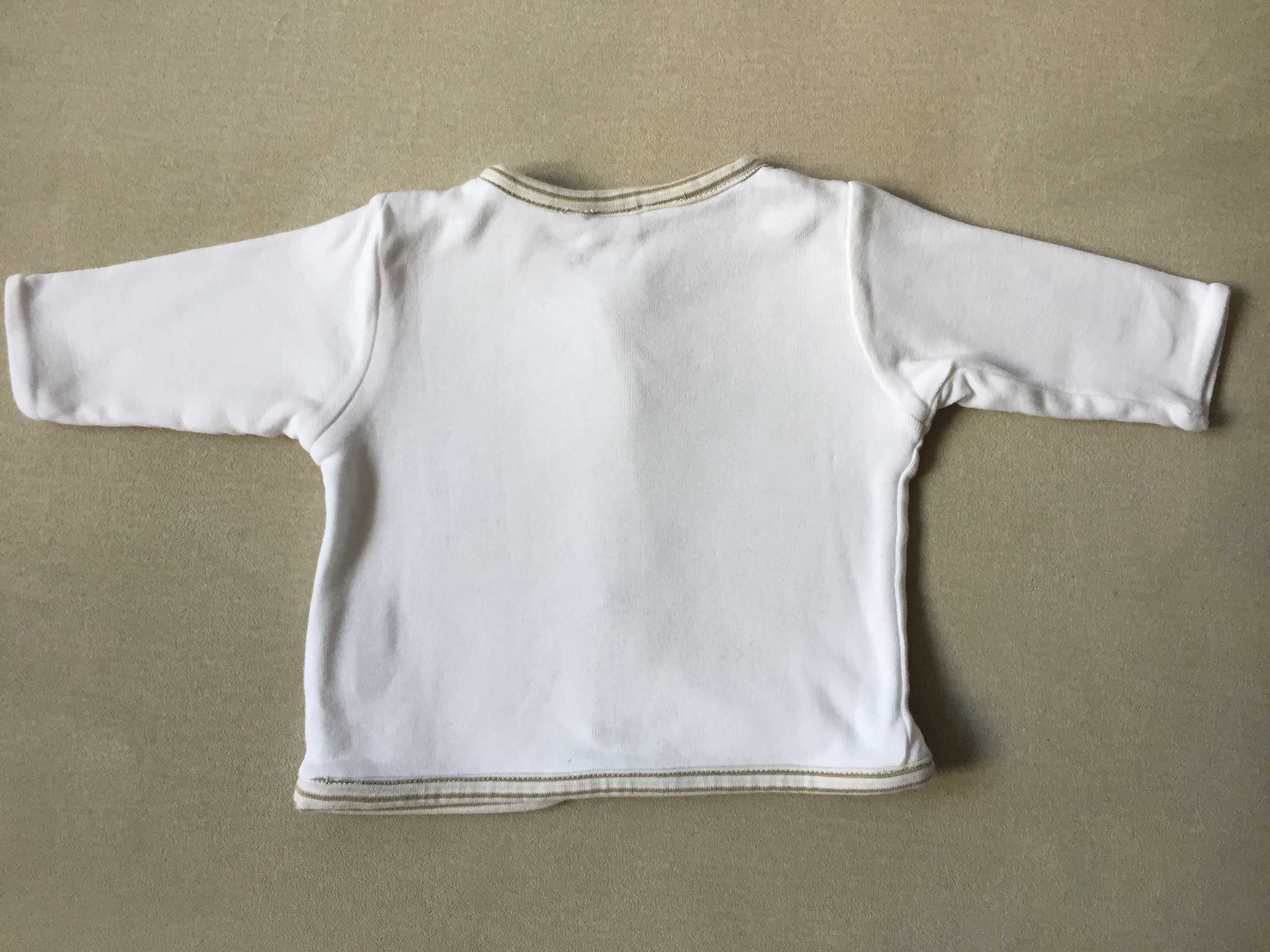 H&M bluzę/sweterek/płaszczyk biały w gwiazdki ciepły na zatrzaski 56