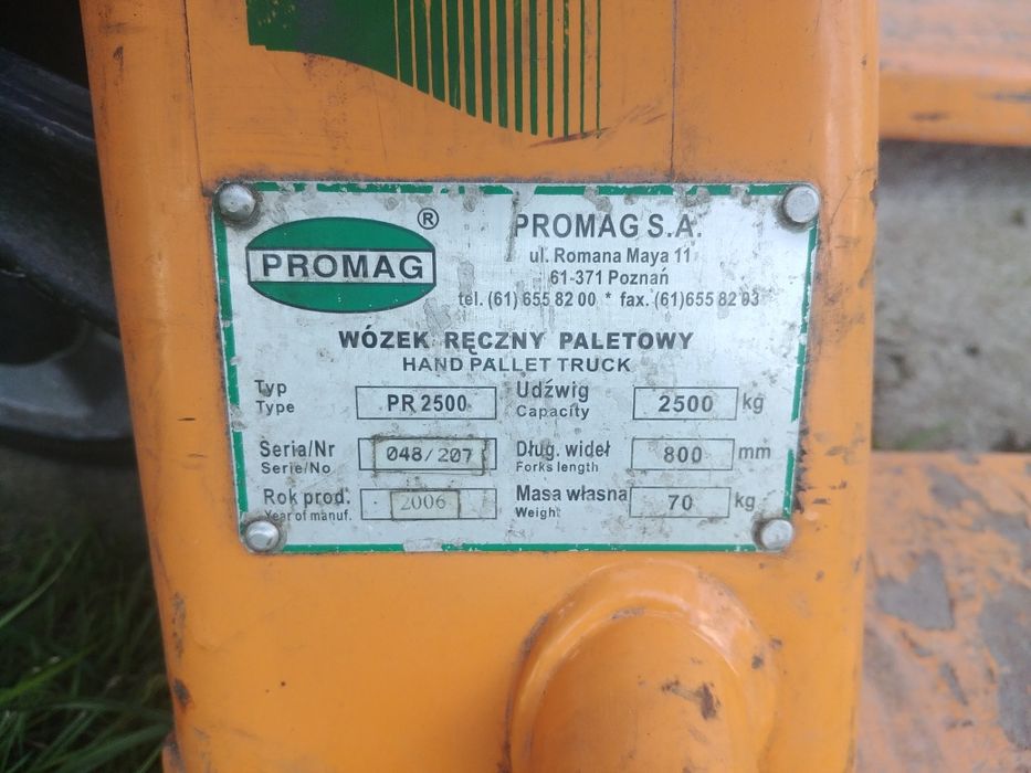 Wózek paletowy paleciak 80 cm 2500kg