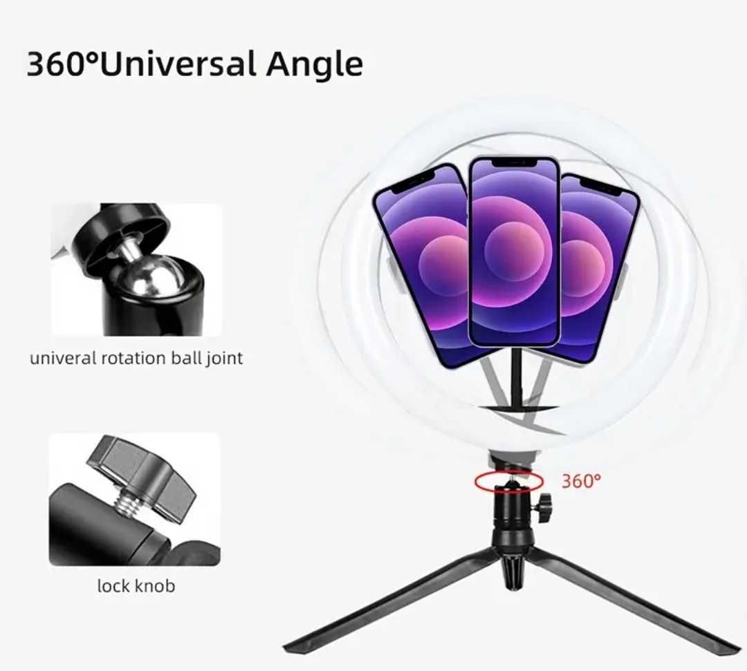Conjunto de Iluminação Profissional para telemóvel– Rotação 360°
