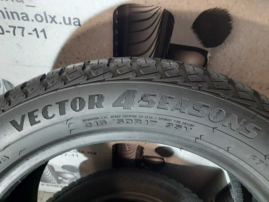 Шини 7,5мм 215/50 R17 GOODYEAR Vector4Seasons GEN-2 б/у всесезон