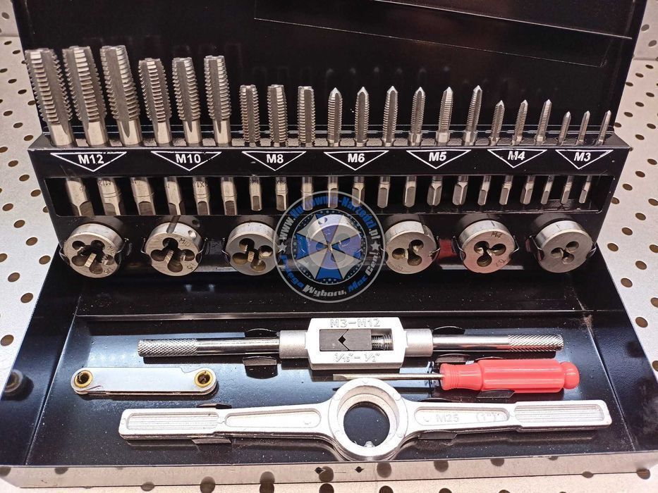 Zestaw gwintowników i narzynek M3-M12 32el gwintowniki