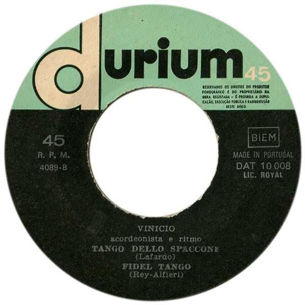 Vinicio e o seu conjunto– Tango dos barbudos + 3 - 1962 - Vinil 45 Rpm