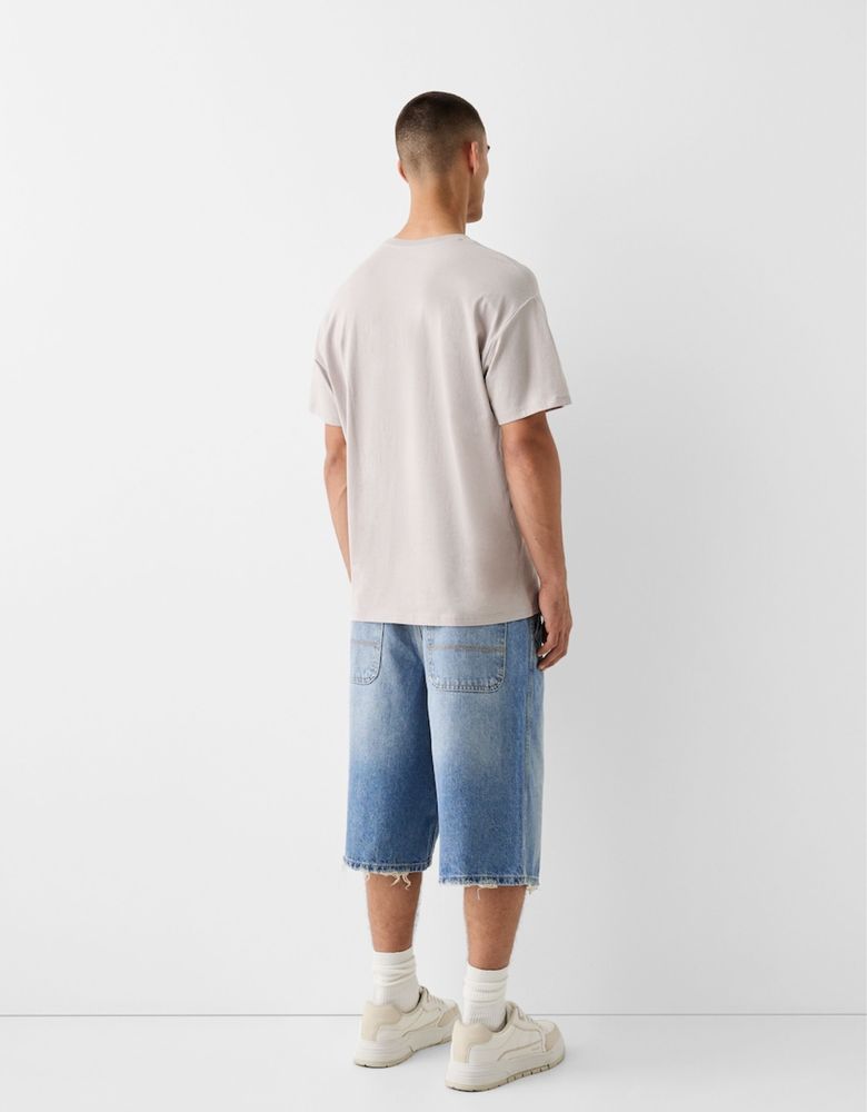 Шорти Bershka Jorts Skater Fit (W30 / W31 / W32) сині широкі чоловічі