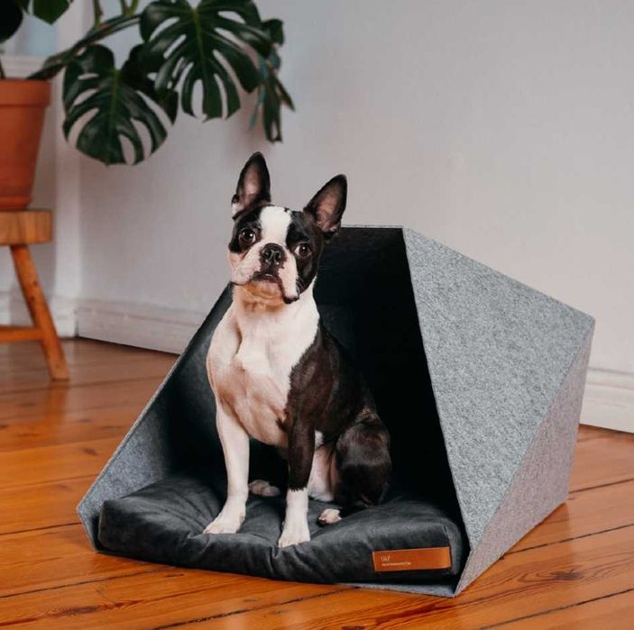 Casota de cão em materias reciclados + colchão