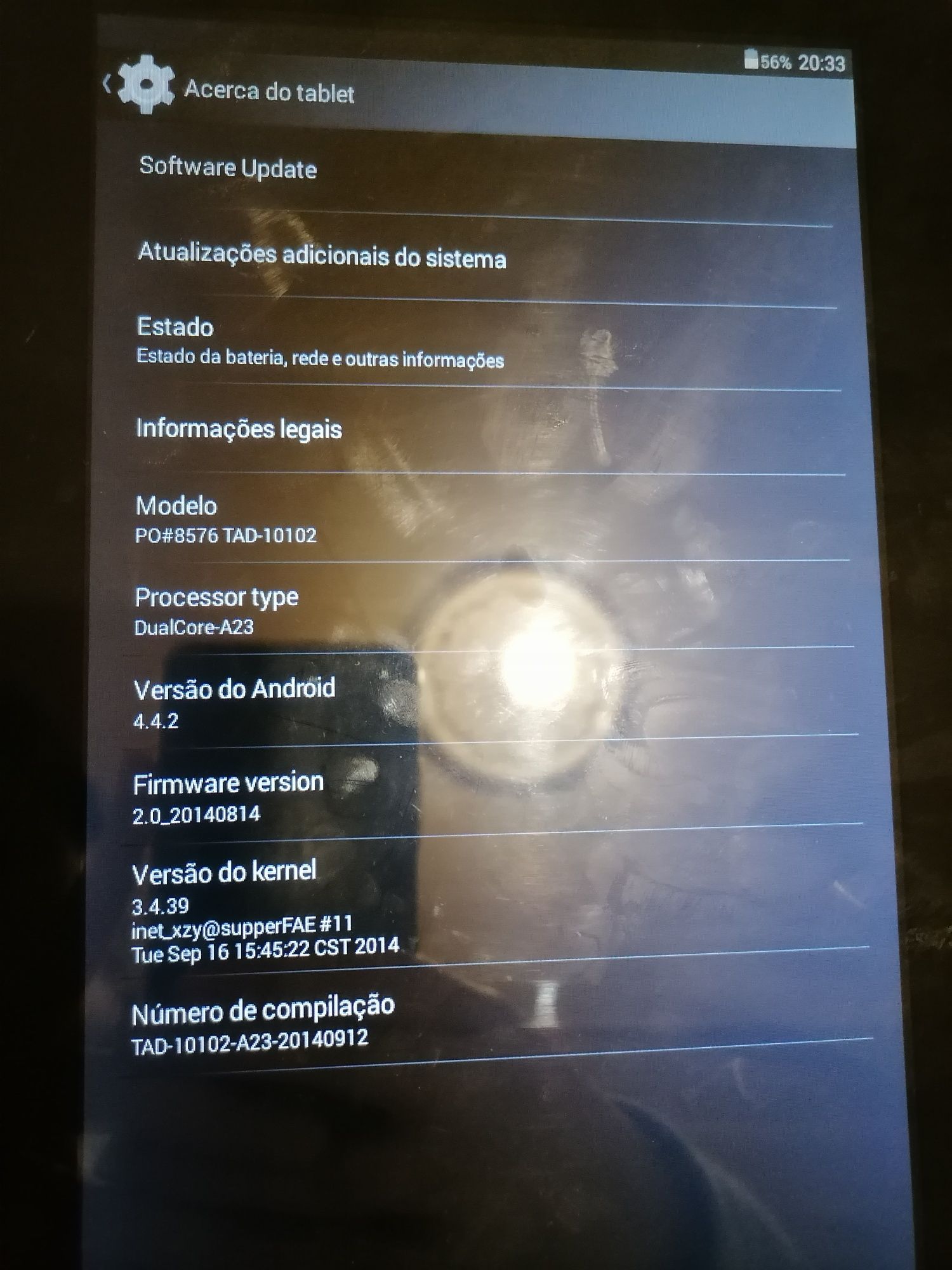 Tablet para peças ou arranjo