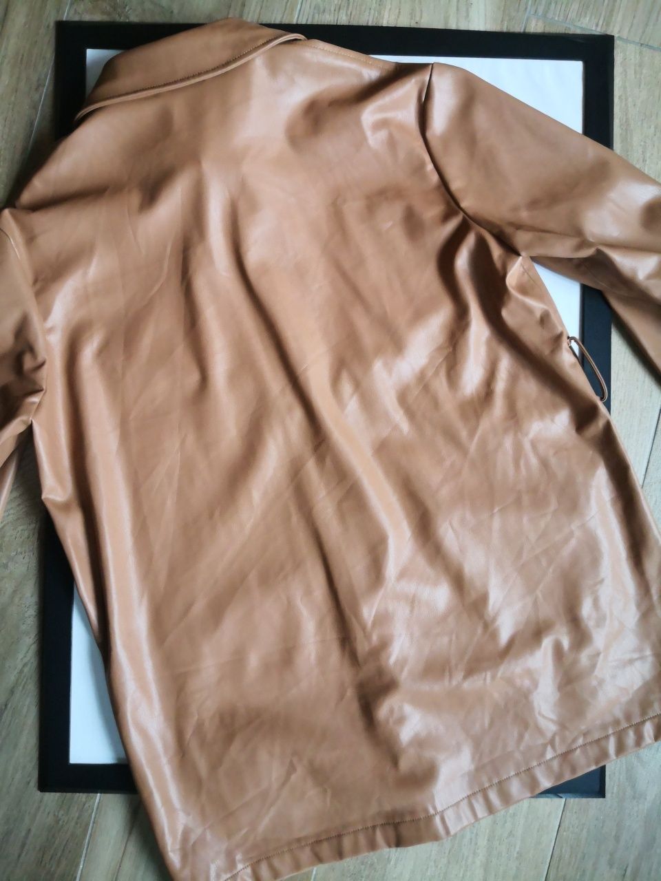 ZARA nowa skórzana eko kurtka żakiet camel xs
