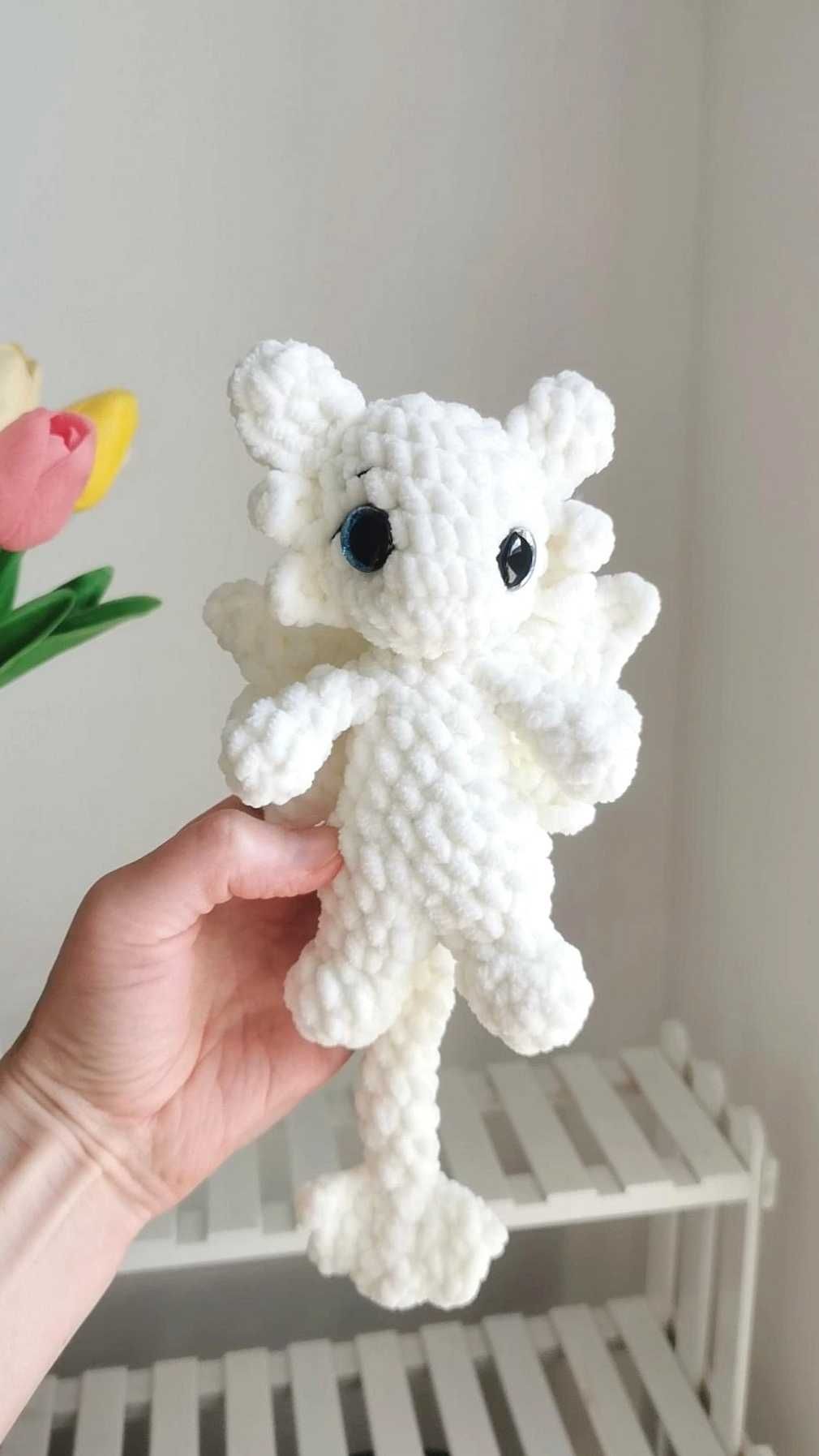 Smok, Biała Furia na szydełku handmade