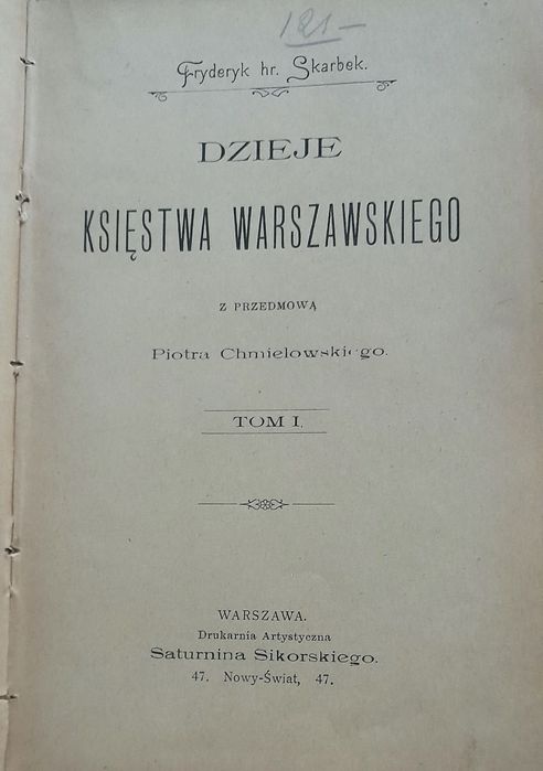 Dzieje Księstwa Warszawskiego, Fryderyka Skarbka