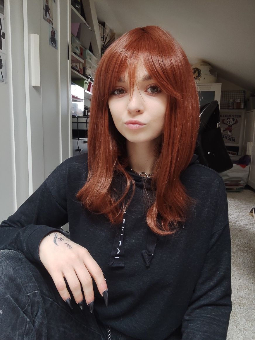 Kasztanowa brązowa peruka Brown WIG cosplay