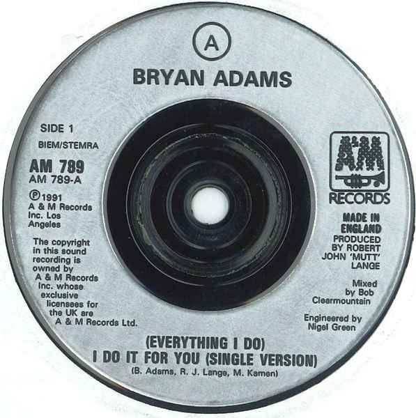 Vinil antigo Bryan Adams – (Everything I Do) I Do It For You