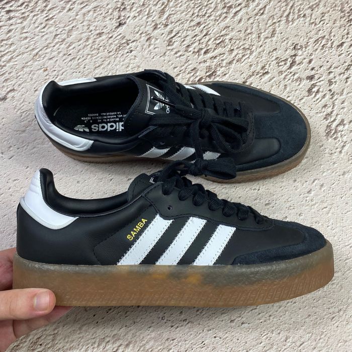 39 ji1350 оригінал жіночі кеди adidas sambae og platform black xlg