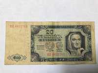 Banknot o nominale 20 zł  z  1948 r  seria HZ stan 4