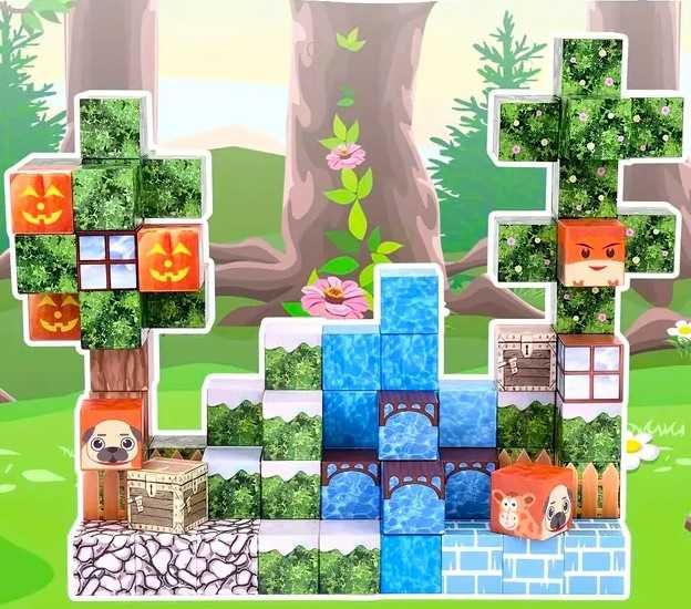 Магнітний конструктор Майнкрафт 100 деталей Minecraft магнітні кубики