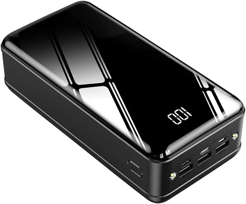 Powerbank XCC 50000mAh z Latarką - Czarny Lustrzany