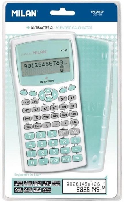 Kalkulator naukowy 240 funkcji Antibacterial ziel. MILAN blister,